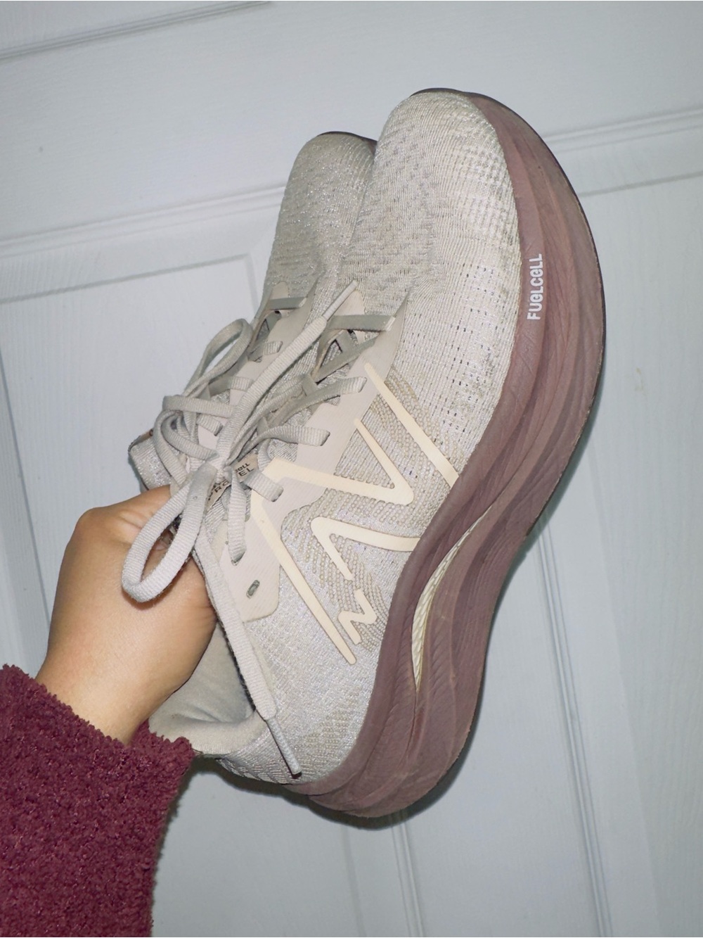 New Balance Women’s Beige and Mauve FuelCell Running Shoes
